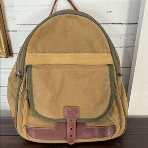 Vintage GAP Tan and Brown Men's Backpack